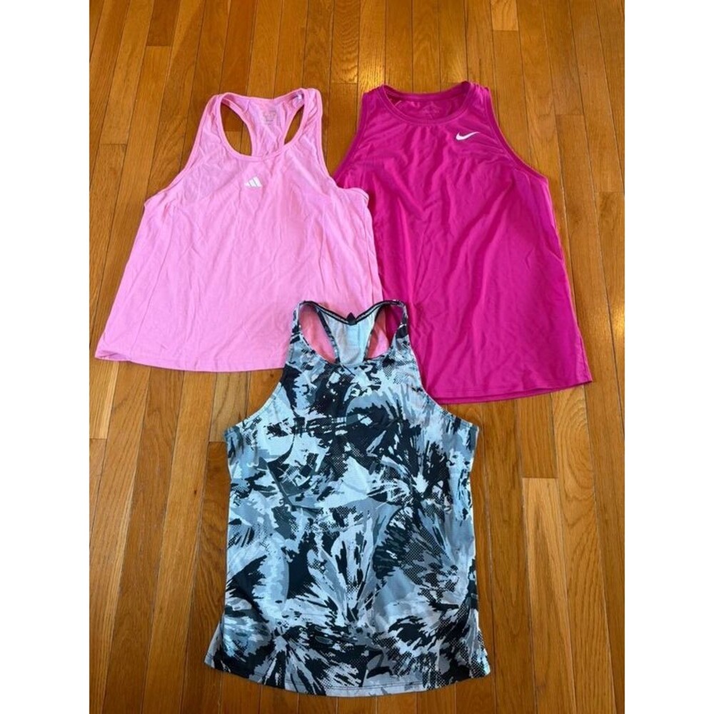 3 Nike Adidas Under Armour Sleeveless Athletic Yoga Tank Tops Medium